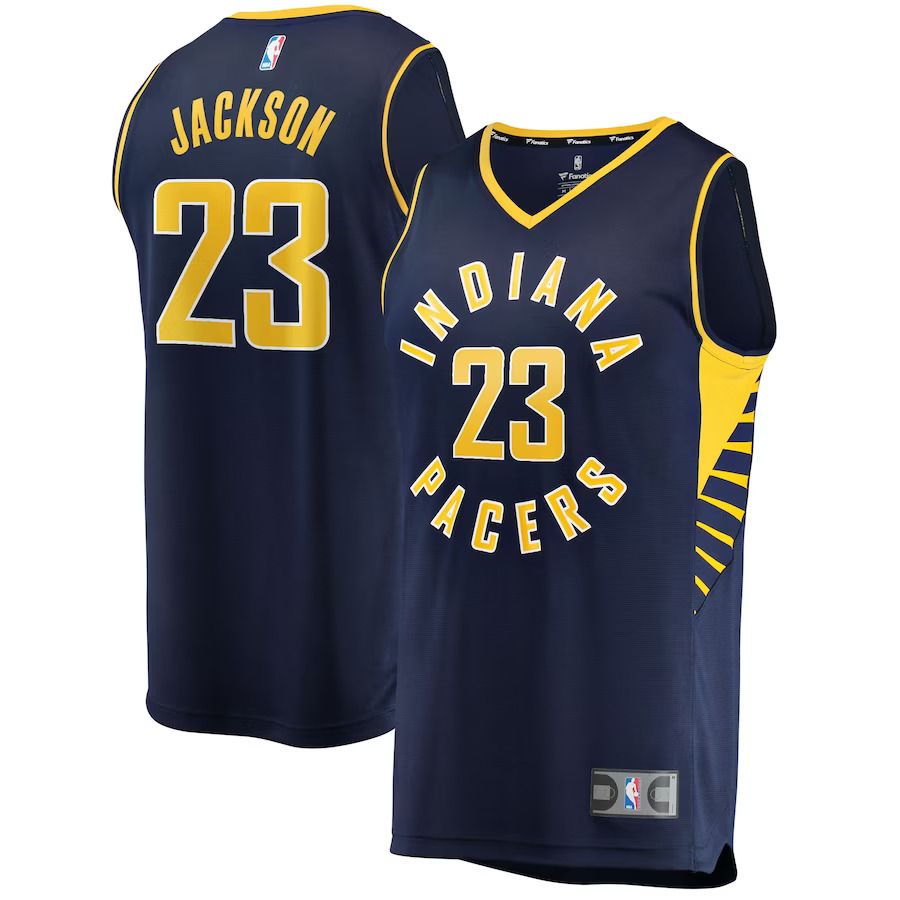 Men Indiana Pacers #23 Isaiah Jackson Fanatics Branded Navy Fast Break Replica NBA Jersey